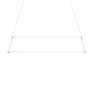 Z-Bar Pendant Rise Large Rectangle, Soft Warm, Matte White, 56" x 14" x 12"