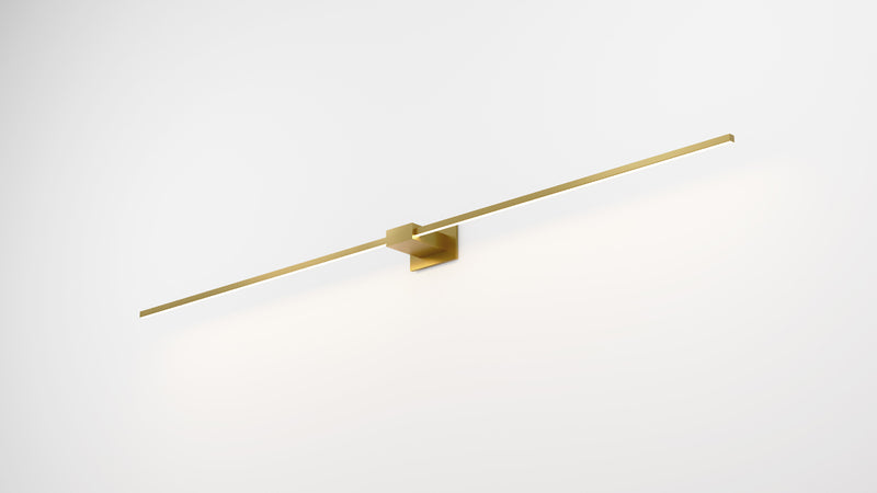 Z-Bar Wall Sconce, Soft Warm, Gold, 60," Center Mount
